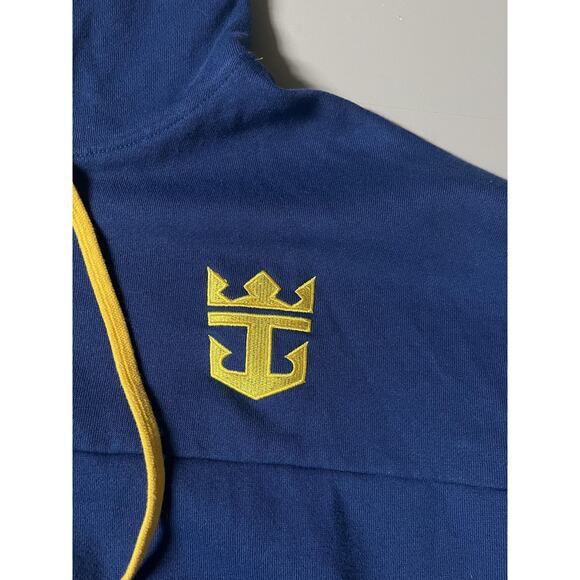 Royal Caribbean Hoodie Mens Large Blue Full Zip Fleece Embroidered Logo Cruise - Picture 3 of 9